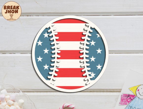 Baseball USA Map Flag Sign SVG for Laser & Vinyl