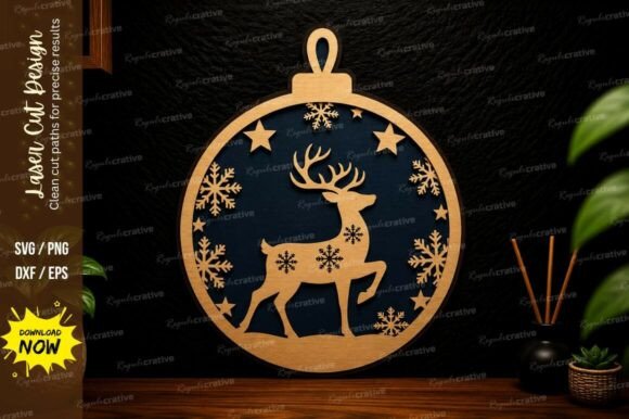 Crafting Holiday Magic with the Reindeer Christmas Ornament Laser Cut SVG