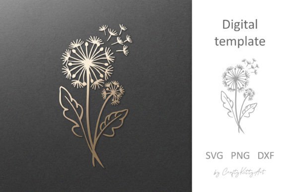 Dandelion Flower SVG: Precision Paper Laser Cut Art
