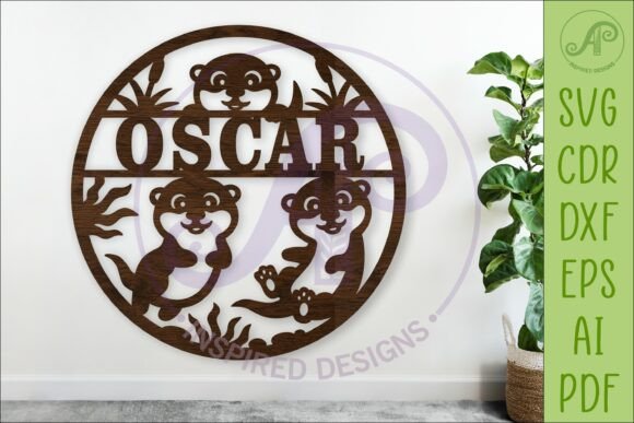 Evaluating the Cute Otter Nursery Name Sign SVG Round for Laser Projects