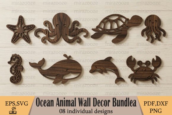 Ocean Animals Wall Decor Bundle for Crafters