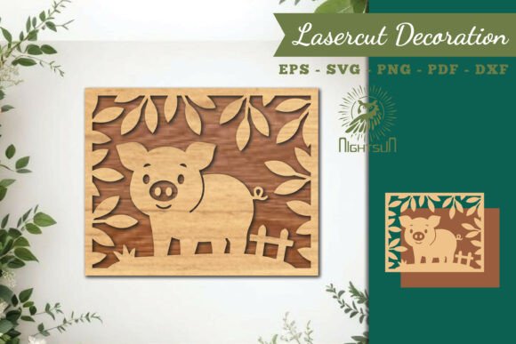 Pig Lasercut Decoration SVG: Precision & Creativity
