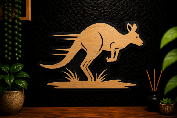 Running Kangaroo Laser Cut SVG: Precision & Style