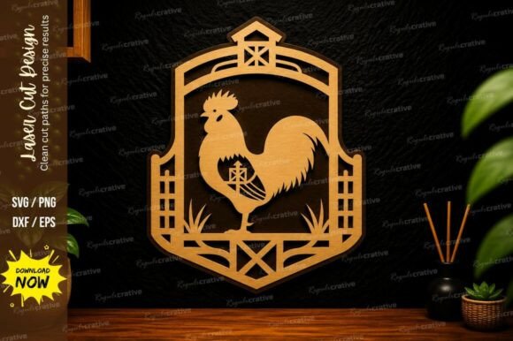 Strategic Implementation of the Rooster Farm Badge Laser Cut SVG Design for Brand and Product Development