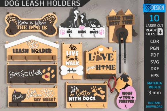 Streamlining Pet Accessory Production with the Wall Dog Leash Hooks Laser Cut Bundle
