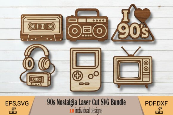 Unlock the Fun and Energy of the 90s with Nostalgia Wall-Art Laser Cut SVG Designs