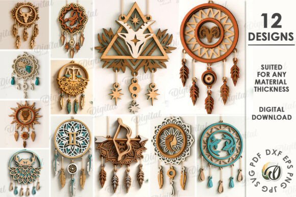Unlocking Creative Potential with the Zodiac Signs Dream Catcher Bundle Laser
