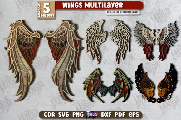 Unlocking Creativity with the Angel Wings Multilayer Laser Cut Bundle