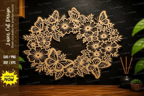 Unlocking Creativity with the Butterfly Flower Wreath Laser Cut SVG